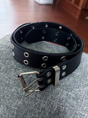 Black Double-Row Grommet  Belt